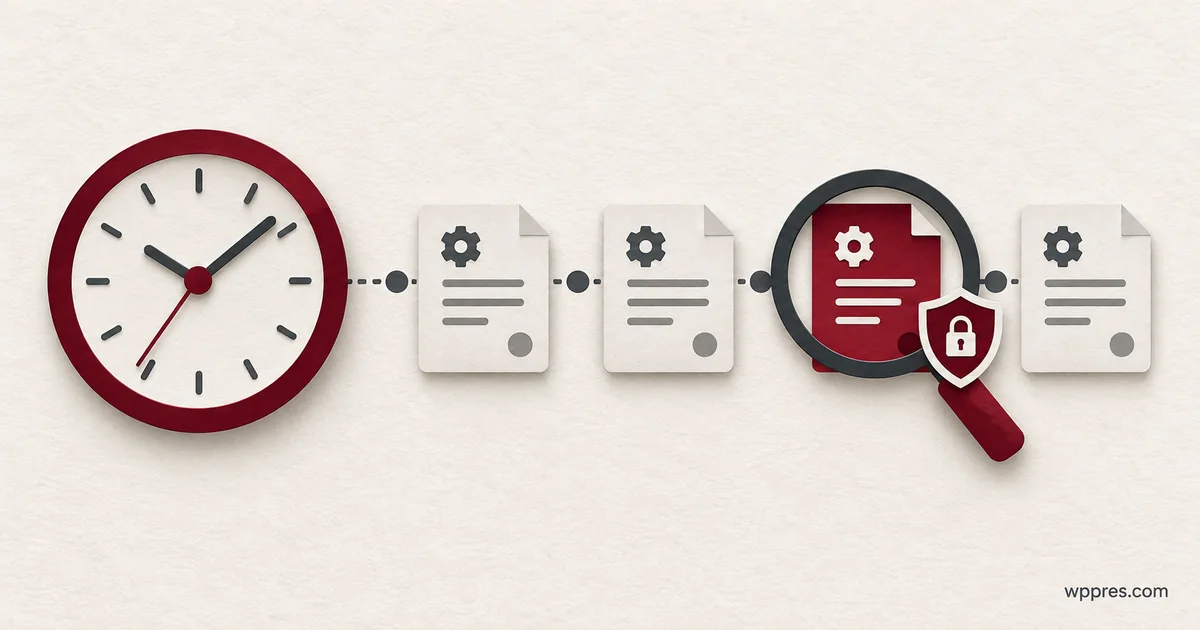 Clock and scheduled task cards being inspected for a security problem
